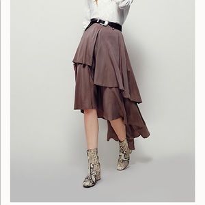 Free People Unique CLANCY Brown Tiered Skirt!